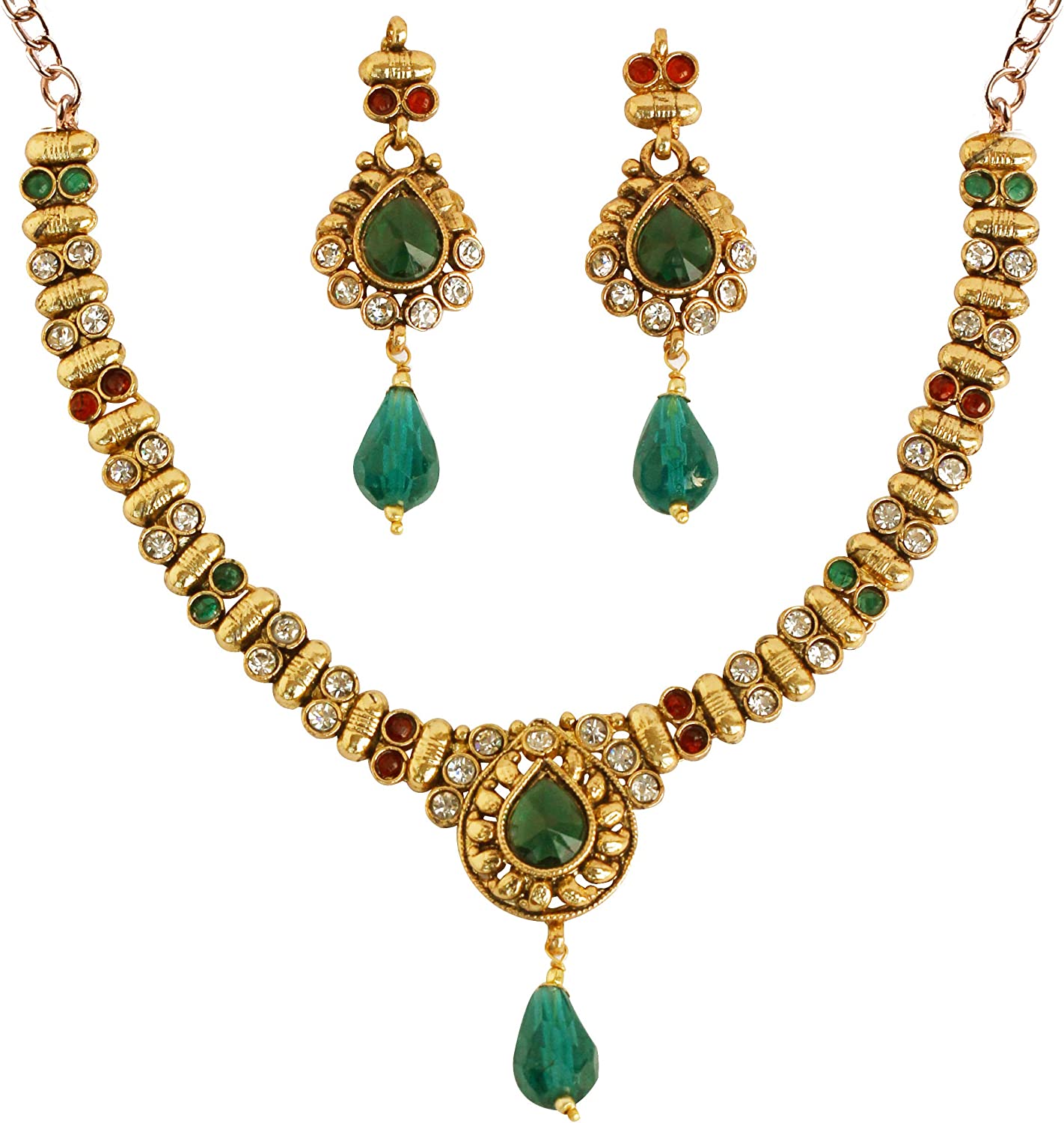 230816065222634_1 Touchstone Indian Bollywood Handcrafted Traditional Royal Mughal Kundan Polki Meenakari Enamel Colorful Wedding Designer Jewelry Long Necklace Set in Gold or Silver Tone for Women. - Image 1